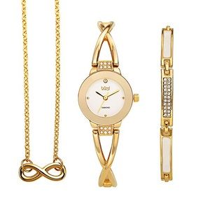 NWT Swarovski Crystal Watch & Jewlery Set